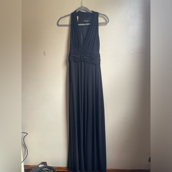 Black Label Evan Picone size 4 babydoll for maxi dress high slit y2k whimsigoth - Picture 1 of 9